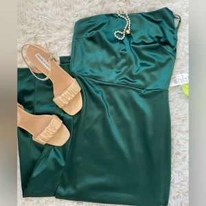 windsor green asymmetrical cocktail dress, size medium!